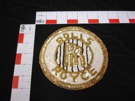 Vintage Sequin Patch Large Auto related gold and black - £15.29 GBP