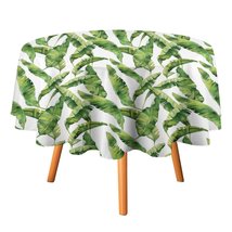 Jungle Banana Leaf Tablecloth Round Kitchen Dining for Table Cover Decor Home - £12.77 GBP+