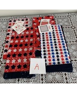 Four Assorted Patriotic Bandanas 22 In Square Star Design Biker Scarf Br... - £9.25 GBP