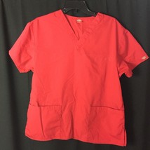 Unisex Dickies Solid Red Scrub Top Large - $7.09