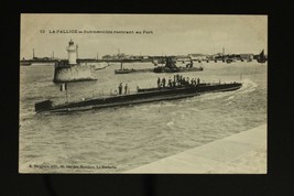 Vintage Paper France Postcard La Pallice Deep Water Port Military WWI Submarine - £7.07 GBP