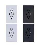 Smart Home Dual 2 USB Port 2.1A Wall Outlet Panel Plug US Socket Electrical - £18.43 GBP