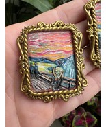 Famous painting clay earrings, Edward munch the scream earrings, art for... - £117.95 GBP