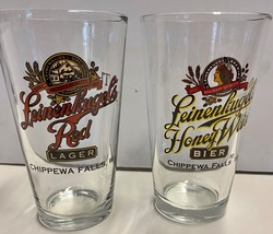 Leinenkugel&#39;s RED LAGER &amp; HONEY WEISS Pint Beer Glasses Set of 2 - Leini... - $9.94