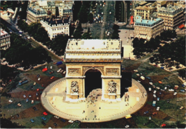 Postcard France Paris Aerial View Arc de Triomphe Charles de Gaulle Ave. 6 x 4&quot; - £3.95 GBP