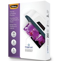 Fellowes Thermal Laminating Pouches, ImageLast, Jam Free Letter Size, 3 ... - $55.99