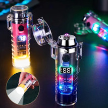 Transparent Shell Dual Arc USB Charging Lighter Outdoor Waterproof LED Colorful - £13.94 GBP+