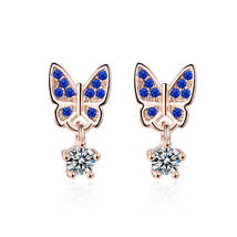 Cubic Zirconia &amp; 18K Rose Gold-Plated Butterfly Drop Earrings - £10.38 GBP