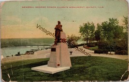 General George Roger Clark&#39;s Monument Quincy IL Postcard PC315 - £3.91 GBP