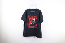 Vtg Streetwear Mens Large Distressed Spell Out Zombie Vodka Short Sleeve T-Shirt - £29.72 GBP