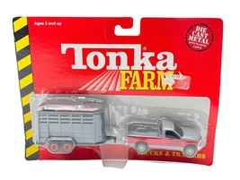 Tonka Hasbro 2001 Farm Horse Hauler pickup Truck Trailer 1/64 scale No. 15143 - £9.43 GBP