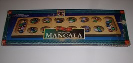 Mancala Game Cardinal Solid Wood Oak Finished Deluxe Gemstone Playing Pieces - £19.97 GBP