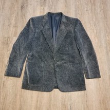 Hollywood Clothes 2 Button Corduroy Jacket Blazer Sz 44 Regular Light Black - £48.82 GBP