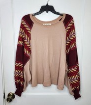 Womens We The Free People Rainbow Dreams Top Shirt Size XS Mauve / Wine - $18.70
