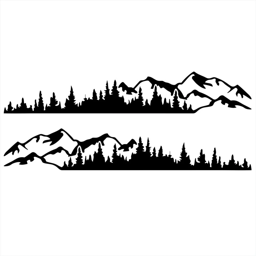 2PCS Vinyl Stickers For Car SUV RV Camper Offroad Mountain Tree Forest Decor Dec - £76.36 GBP
