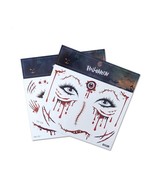 Halloween Makeup Temporary Tattoos, Creepy Bloody Face Tattoos, Scary Ey... - £10.25 GBP