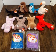 Ty Beanie Babies 10pc Lot Happy-Ringo-Nip-Spinner-Gracie-Rocket-Hoot-Pinchers - £39.10 GBP