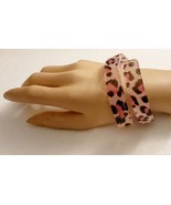 Pink Black Cheetah  Resin Print  bracelet - £7.98 GBP