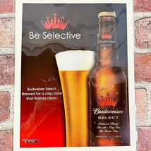 2005 Budweiser Select - Be Selective - Beer Glass &amp; Bottle Original Vtg PRINT AD - £11.41 GBP