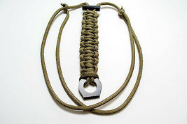 Adj. Fire Starter Necklace With Xtra Khak Fish &amp; Fire 550 Paracord Survival Cord - £8.16 GBP