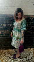 Adini USA Printed &amp; Crochet Bohemian Baby Doll Elastic Waist Tunic Dress - $42.99