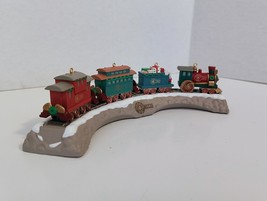 Hallmark Keepsake Ornament Claus &amp; CO RR Train Track &amp; Cars Set A22 1991 - £12.51 GBP