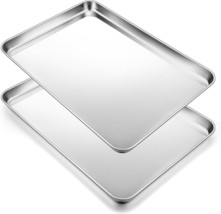 2Pcs Baking Sheet Pan Set (16Inch), Joyfair Stainless Steel Large Cookie... - £24.41 GBP