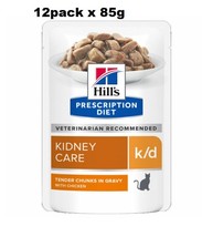 Hills Prescription Diet Cat K/D Kidney Care with chicken 12 x 85g - $64.99