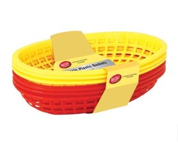 Tablecraft H1074RY-6 9 Piece 9 in. Assorted Red &amp; Yellow Sandwich &amp; Fry Basket S - £7.90 GBP