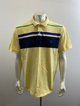 Chaps Men&#39;s Polo Shirt Size XL Yellow Blue Cotton Short Sleeve - £11.03 GBP