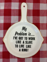 E S D Japan NL 25364 Hand Painted Bone China Wall Hanging Frying Pan Quote  - £6.88 GBP