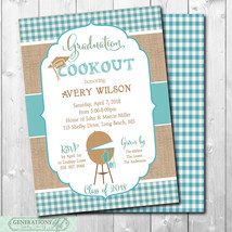 Graduation Party Cookout BBQ Invitation/printable/Digital File/DIY - £11.95 GBP