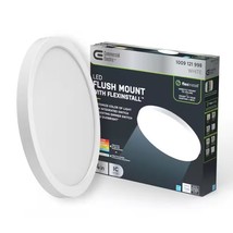 Commercial Electric Flexinstall 14 in. LED Flush Mount Ceiling Light in ... - $28.91