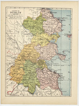 1902 ANTIQUE MAP OF THE COUNTY OF DUBLIN / IRELAND  - £22.17 GBP