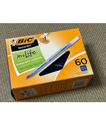 (Box 60 Pens) BiC GSM609 Round Stic Xtra Life Medium Blue Ball Point Pen - £7.31 GBP
