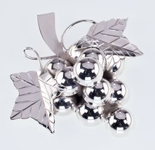 Sterling Silver Grape Bunch Brooch Made in Mexico Taxco Gorgeous - $85.74