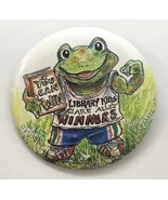 Library Kids Are All Winners Frog Holding You Can Win Button Pin 2.25&quot; R... - $12.00