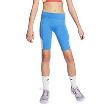 Nike Girls&#39; Trophy Bike Shorts Blue Medium CJ7562-402 - £23.59 GBP