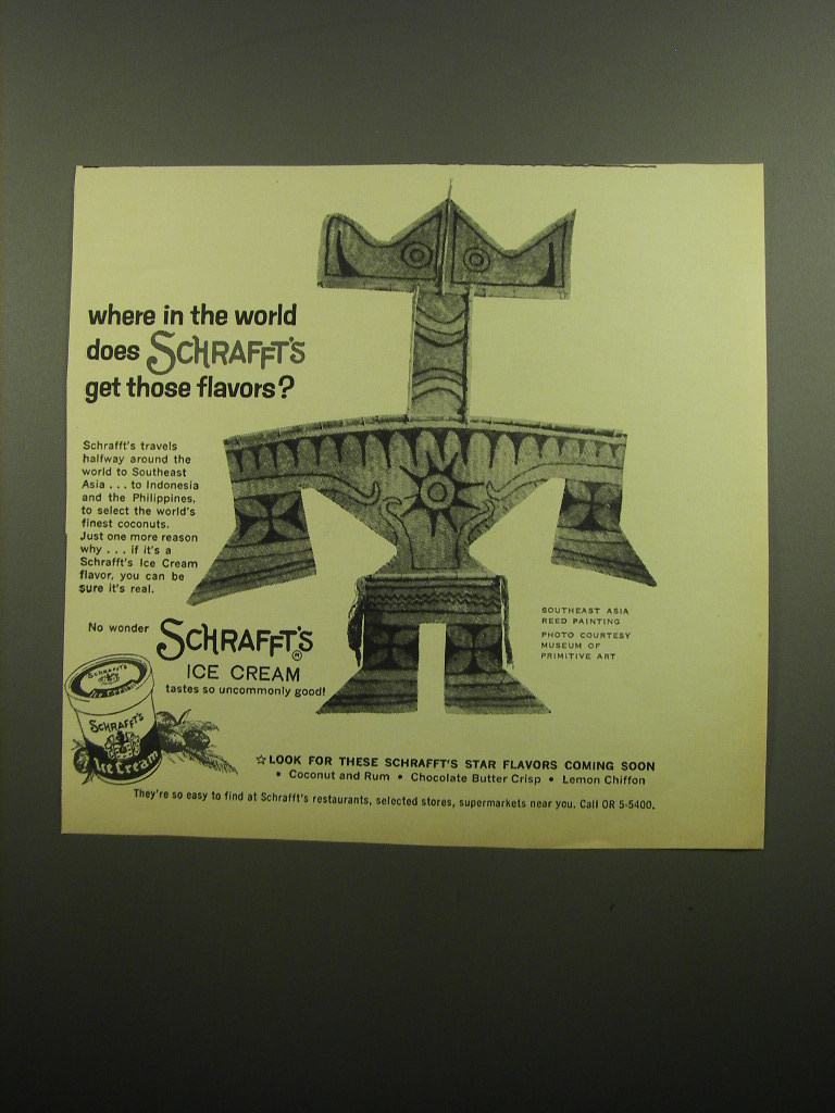 Primary image for 1960 Schrafft's Ice Cream Ad - Where in the world