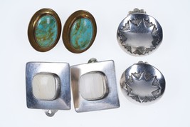 3 Pairs Vintage Native American clip on earrings - £100.43 GBP