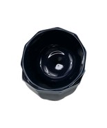 IKEA 22-4 COBALT BLUE Scalloped Soup Cereal Bowls Ceramic Angled 12011 S... - $167.06 MXN