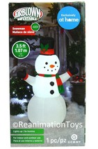 Gemmy Airblown Lighted 3.5&#39; Snowman Christmas Holiday Indoor/Outdoor Decor - £31.35 GBP