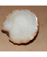 Cut Stone Natural White Crystal Center Geode 3&quot; Round 3&quot; Long Powerfull ... - $38.41 CAD