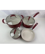 Lot Of 7 Cooks Ceramic Interior 5qt, 3qt, 1qt With Lids And 8” Skillet - $79.99