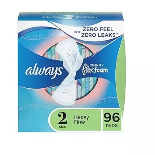 Always Infinity Feminine Pads for Women, Size 2, 96 Count - £45.20 GBP