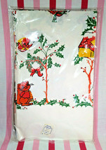 Vintage New Old Stock Christmas Woodland Animals Snowy Scene Paper Tablecloth  - £6.42 GBP
