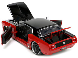 1965 Ford Mustang Custom Red and Black "Bigtime Muscle" Series 1/24 Diecast Mod - $40.49