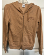 Pink Victoria&#39;s Secret XS Zipper Down Tan Hoodie Jacket - $20.36 CAD