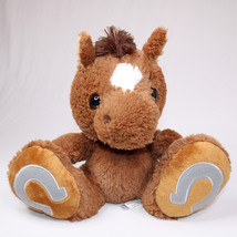 Aurora Taddle Toes Baby Horse 10&quot; Plush Stuffed Animal Toy Brown Horseshoe Feet - £7.79 GBP