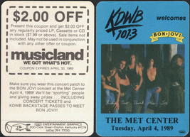 Bon Jovi Radio Promo OTTO Cloth Backstage Pass from the 1989 Tour at the... - £2.39 GBP